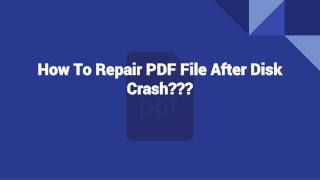 Recover corrupt PDF file