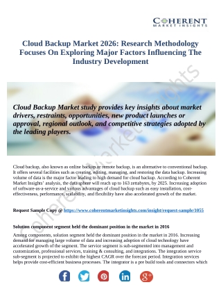Cloud Backup Market Emerging Trends May Make Driving Growth Volatile By 2026