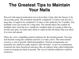 The Greatest Tips to Maintain Your Nails