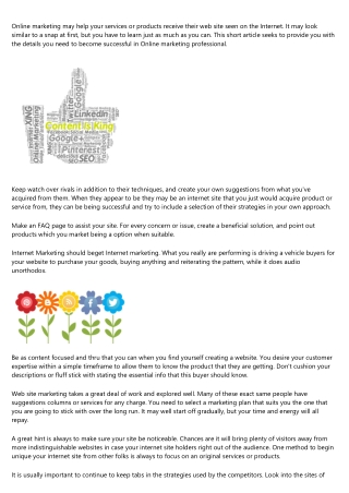 Needing Some Valuable Site Advertising and marketing Advice? Consider These Pointers For Any " spin "