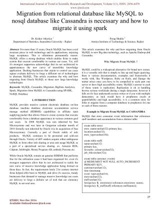 Migration from relational database like MySQL to nosql database like Cassandra is necessary and how to migrate it using