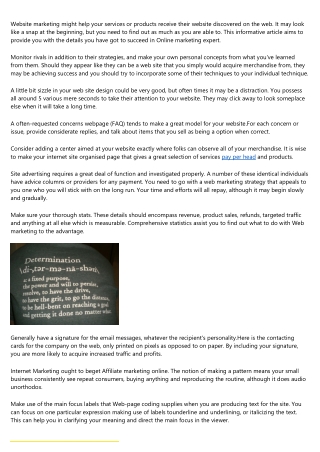 Become The Head Within Your Sector By Using These Internet Marketing Concepts