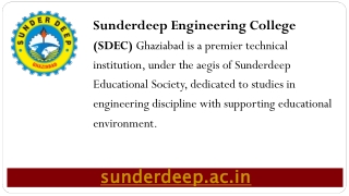 B.tech Electrical And Electronics Engineering College Ghaziabad - SUNDERDEEP GROUP OF INSTITUTIONS