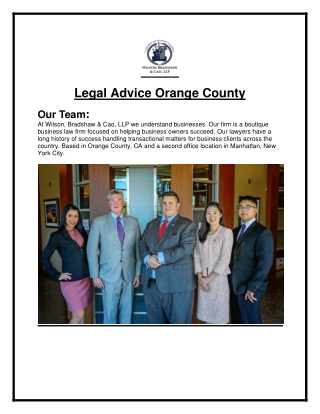Legal Advice Orange County