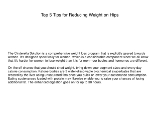Top 5 Tips for Reducing Weight on Hips