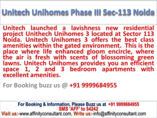 Buy Unitech Unihomes Project 09999684955 By Unitech Group