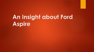 A View About Ford Aspire