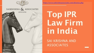 Top IPR Law Firm in India - Sai Krishna and Associates