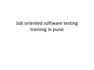 Job oriented software testing training in pune