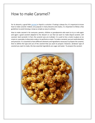 How to make Caramel?