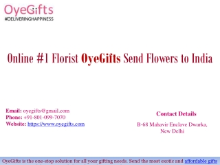 Online #1 Florist OyeGifts Send Flowers to India