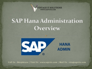 SAP Hana Administration Guide | SAP Hana Admin PPT