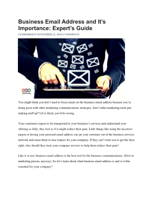 Business Email Address and It’s Importance: Expert’s Guide