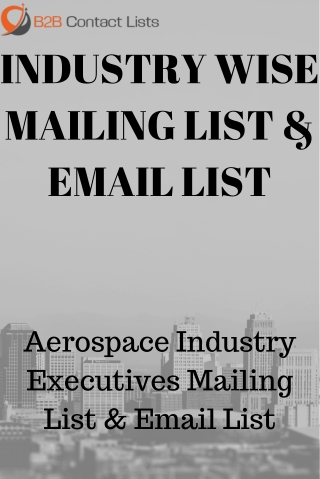 Aerospace Industry Executives Mailing Lists & Email Lists in USA