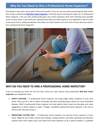 Why Do You Need to Hire a Professional Home Inspector?