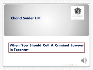 When You Should Call A Criminal Lawyer In Toronto?