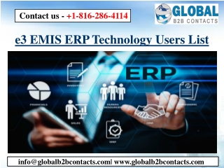 e3 EMIS ERP Technology Users List