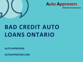 Bad Credit Auto Loans
