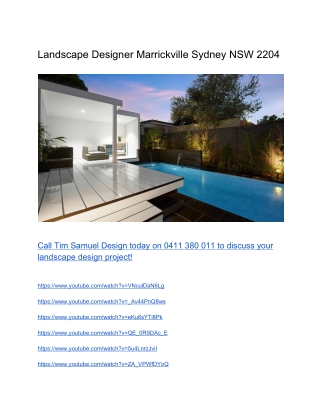 Landscape Designer Marrickville Sydney NSW 2204