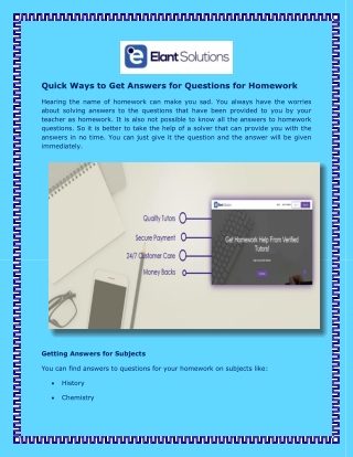 Quick Ways to Get Answers for Questions for Homework