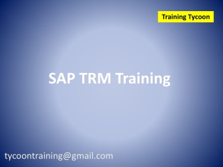 SAP TRM Training | SAP Treasury and Risk Management Online Training