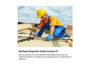 Best Roofing Services Tooele County UT