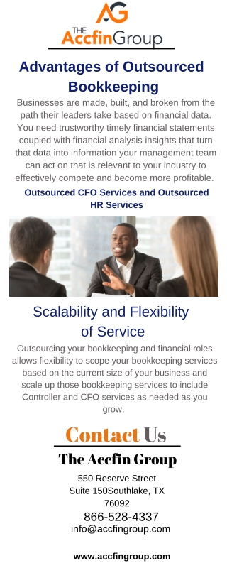 Benefits Of Outsourcing Bookkeeping, CFO, HR Services