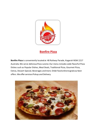 25% Off -Bonfire Pizza-Kogarah - Order Food Online