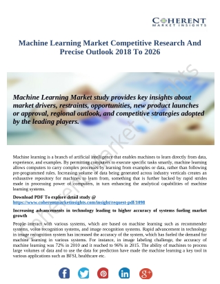 How Machine Learning Market Will Perform For The Forecast Years 2018-2026?