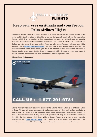 Keep your eyes on Atlanta and your feet on Delta Airlines Flights