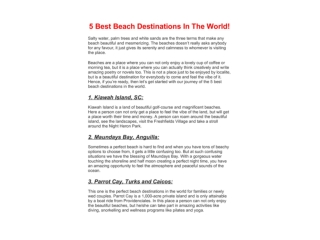 5 Best Beach Destinations In The World!