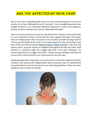 Are You Affected by Neck Pain