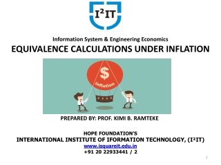 Equivalence Calculations Under Inflation - Information System & Engineering Economics