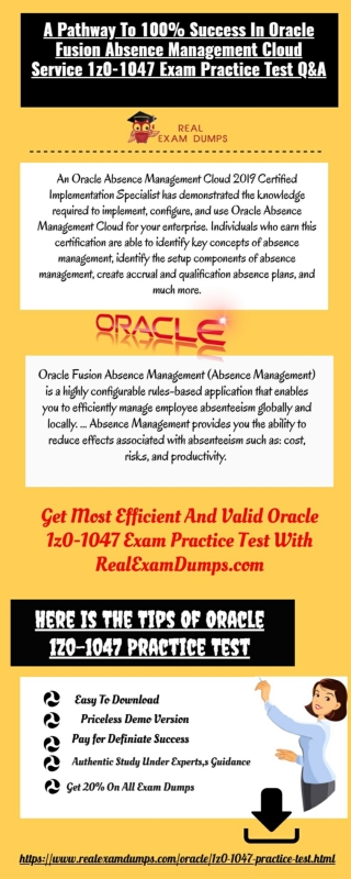 Valid 1z0-1047 Oracle [2019 August] Exam Dumps - Quick Tips To Pass Offerd By RealExamDumps.com