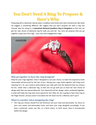 You Don’t Need A Ring To Propose & Here’s Why - Aura Jewels