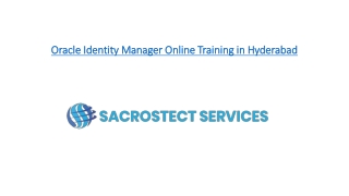 Oracle Identity Manager Online Training in Hyderabad