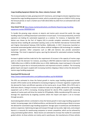 Cargo Handling Equipment Market Size, Share, Industry Forecast - 2025