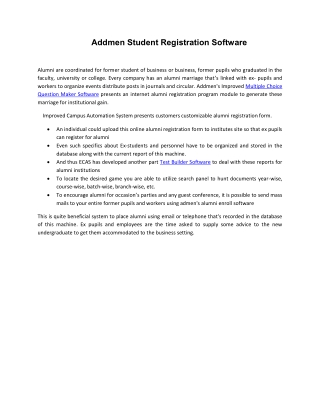 Addmen Student Registration Software