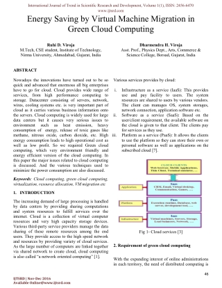 Energy Saving by Virtual Machine Migration in Green Cloud Computing