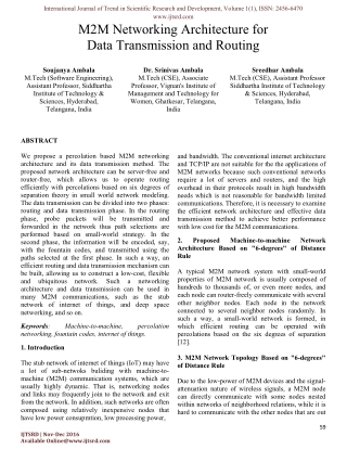 M2M Networking Architecture for Data Transmission and Routing