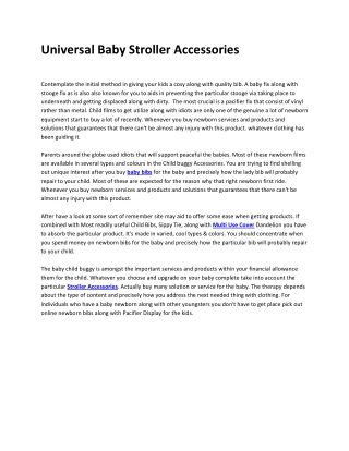Universal Baby Stroller Accessories