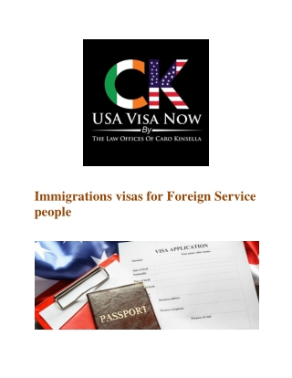 Immigrations visas for Foreign Service people