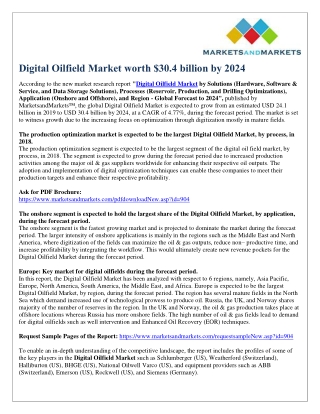 Digital Oilfield Market worth $30.4 Billion by 2024