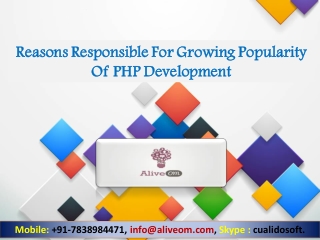 Reasons Responsible For Growing Popularity Of PHP Development
