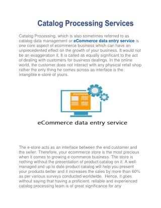 Catalog Processing Services