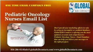 Pediatric Oncology Nurses Email List