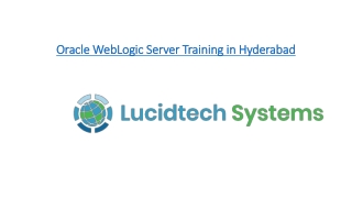 Oracle WebLogic Server Online Training in Hyderabad