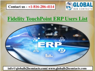 Fidelity TouchPoint ERP Users List