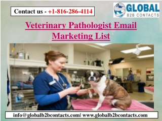 Veterinary Pathologist Email Marketing List