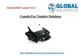 Canada Fax Number Database